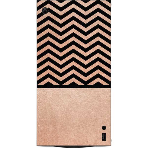 Rose Gold Chevron Split XBox Series X Digital Edition Console Skin