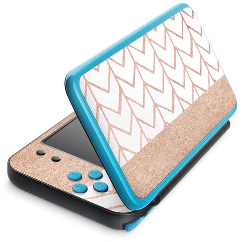Rose Gold Herringbone Nintendo Skins
