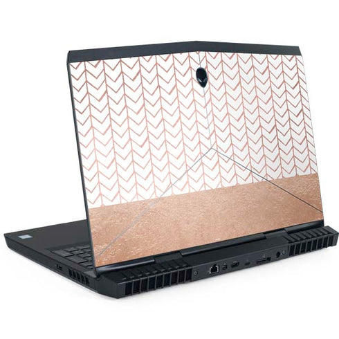 Rose Gold Herringbone Dell Alienware Skin