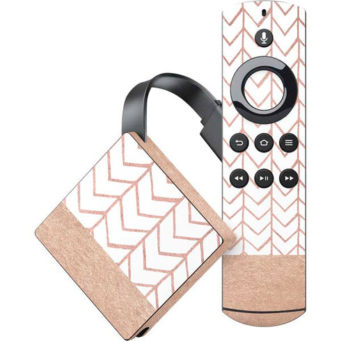 Rose Gold Herringbone Amazon Fire TV Skin