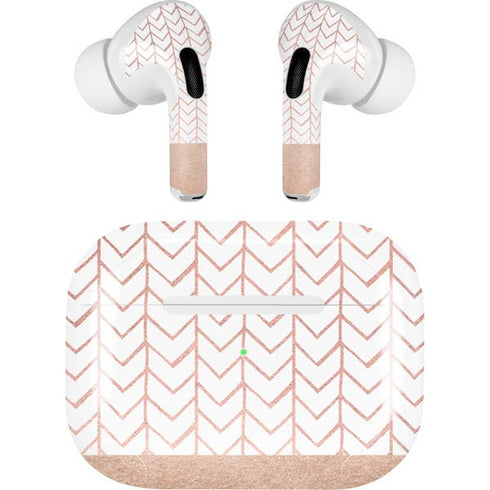 Rose Gold Herringbone AirPods Skins