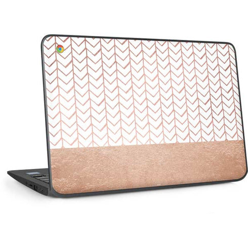 Rose Gold Herringbone HP Chromebook Skin
