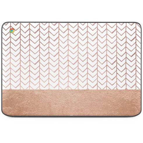 Rose Gold Herringbone HP Chromebook Skin