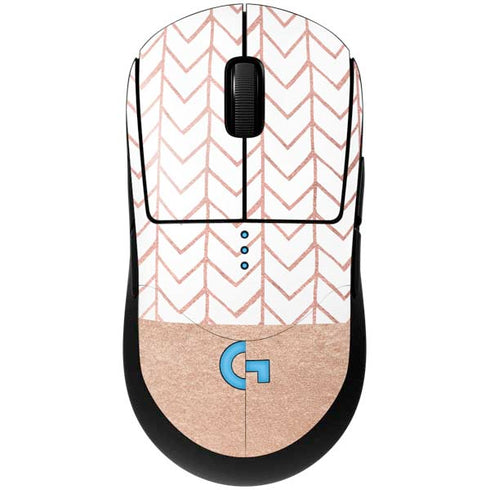 Rose Gold Herringbone G Pro Wireless Gaming Mouse Skin