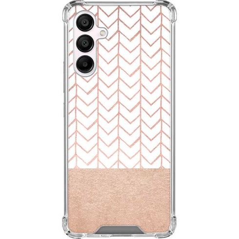 Rose Gold Herringbone Galaxy A16 5G Clear Case