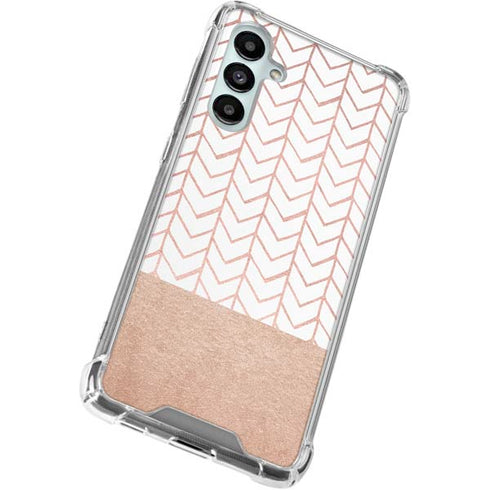 Rose Gold Herringbone Galaxy A16 5G Clear Case