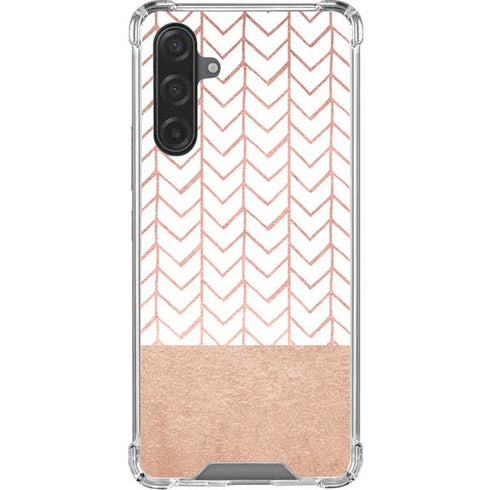 Rose Gold Herringbone Galaxy A17 Clear Case
