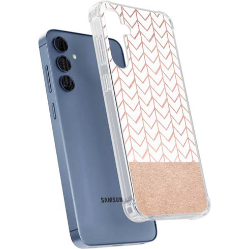 Rose Gold Herringbone Galaxy A55 5G Clear Case
