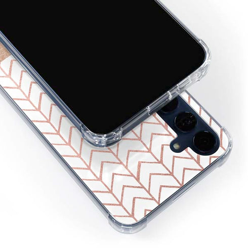 Rose Gold Herringbone Galaxy A55 5G Clear Case