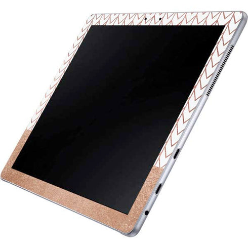 Rose Gold Herringbone Galaxy Book 12in Skin