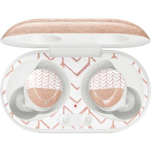 Rose Gold Herringbone Galaxy Buds Plus Skin