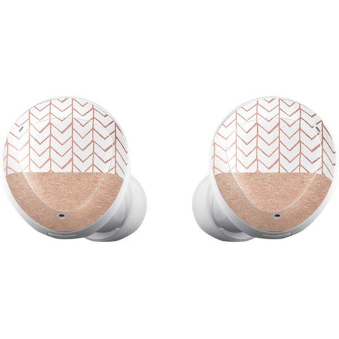Rose Gold Herringbone Galaxy Buds Plus Skin