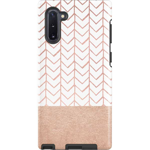 Rose Gold Herringbone Galaxy Cases