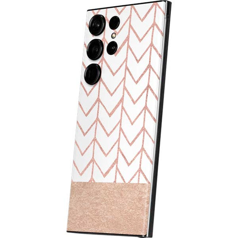 Rose Gold Herringbone Galaxy Skins