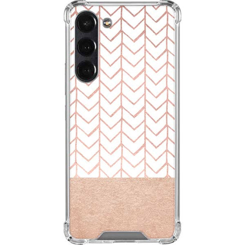 Rose Gold Herringbone Galaxy S24 FE Clear Case