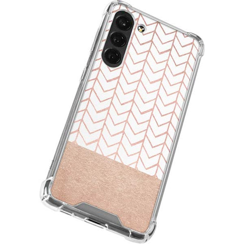 Rose Gold Herringbone Galaxy S24 FE Clear Case