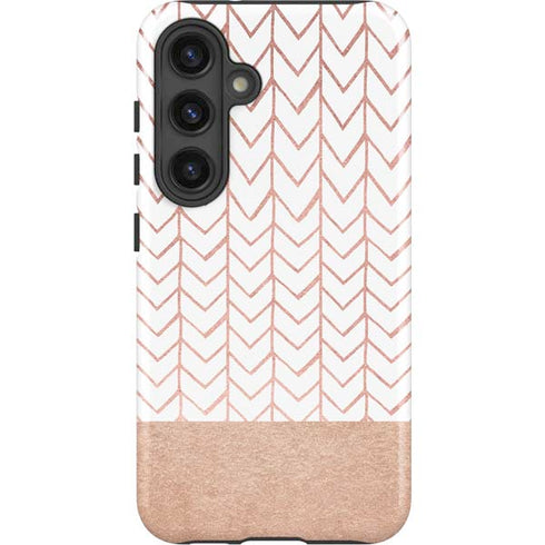 Rose Gold Herringbone Galaxy S25 Impact Case