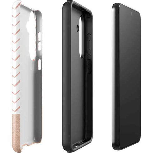 Rose Gold Herringbone Galaxy S25 Impact Case
