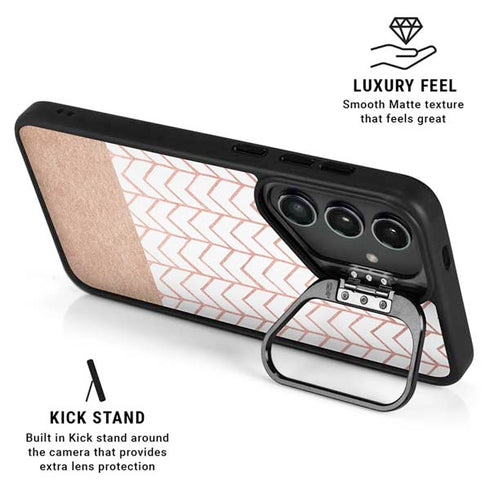 Rose Gold Herringbone Galaxy S24 Kickstand Case