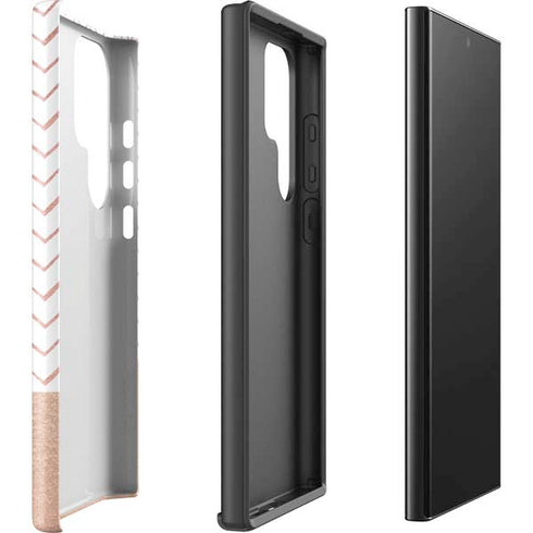 Rose Gold Herringbone Galaxy S25 Ultra Impact Case