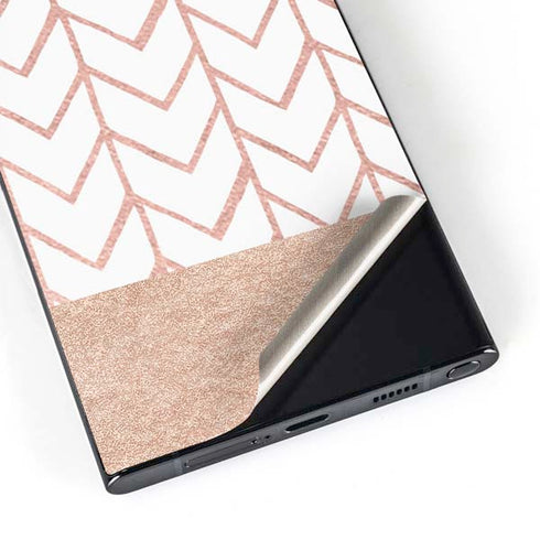 Rose Gold Herringbone Galaxy S24 Ultra Skin
