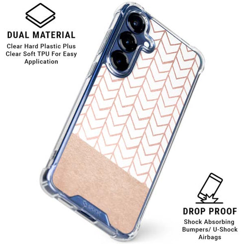 Rose Gold Herringbone Galaxy S25 Clear Case