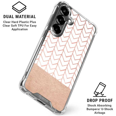 Rose Gold Herringbone Galaxy S26 Clear Case