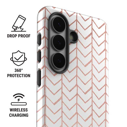 Rose Gold Herringbone Galaxy S26 Impact Case