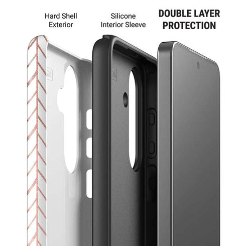 Rose Gold Herringbone Galaxy S26 Impact Case