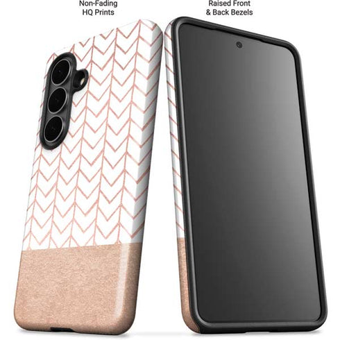 Rose Gold Herringbone Galaxy S26 Impact Case