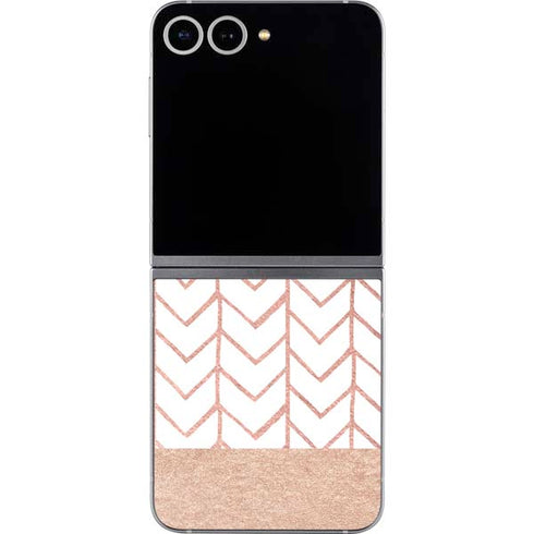 Rose Gold Herringbone Galaxy Z Flip6 Skin