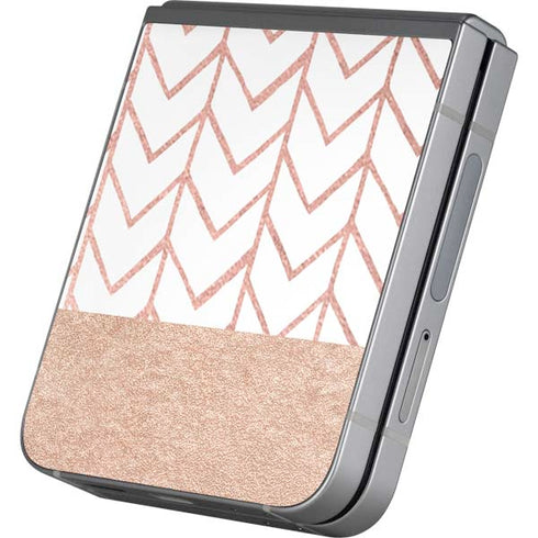 Rose Gold Herringbone Galaxy Z Flip6 Skin
