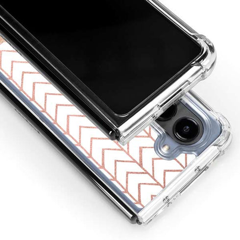 Rose Gold Herringbone Galaxy Z Fold5 5G Clear Case