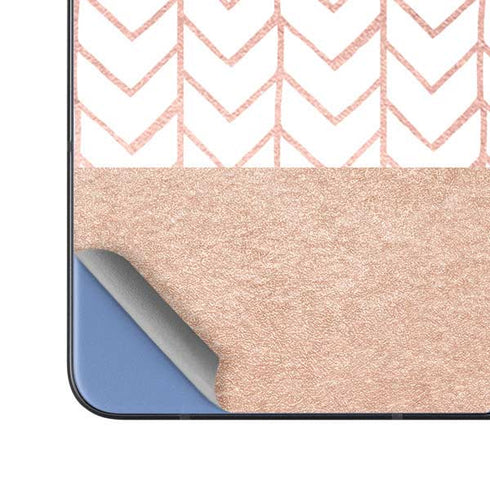 Rose Gold Herringbone Galaxy Z Fold5 5G Skin
