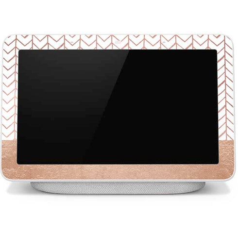 Rose Gold Herringbone Google Home Hub Skin