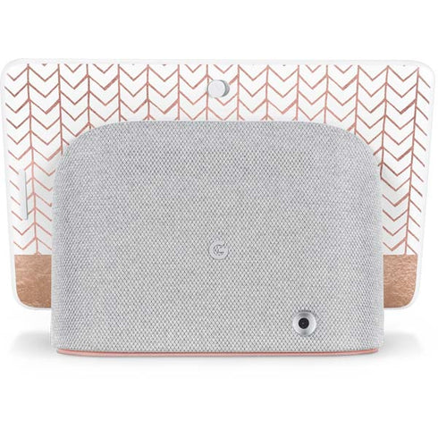 Rose Gold Herringbone Google Home Hub Skin