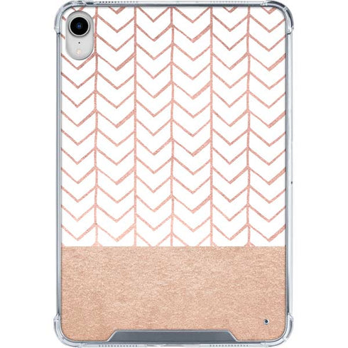 Rose Gold Herringbone iPad 11th Gen (2025) Clear Case