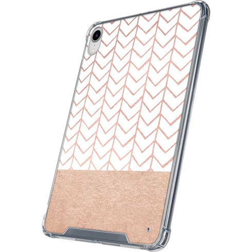 Rose Gold Herringbone iPad 11th Gen (2025) Clear Case