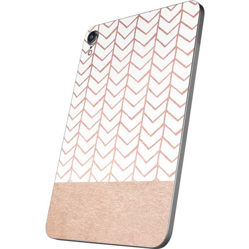 Rose Gold Herringbone Apple iPad Mini Skin