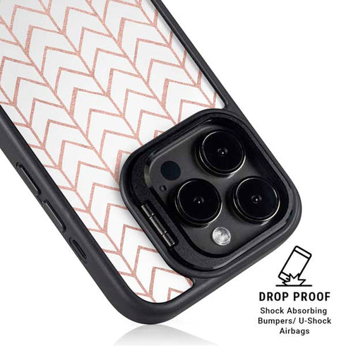Rose Gold Herringbone iPhone 13 Pro Kickstand Case