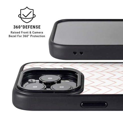 Rose Gold Herringbone iPhone 14 Pro Max Kickstand Case