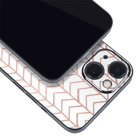 Rose Gold Herringbone iPhone 15 Skin