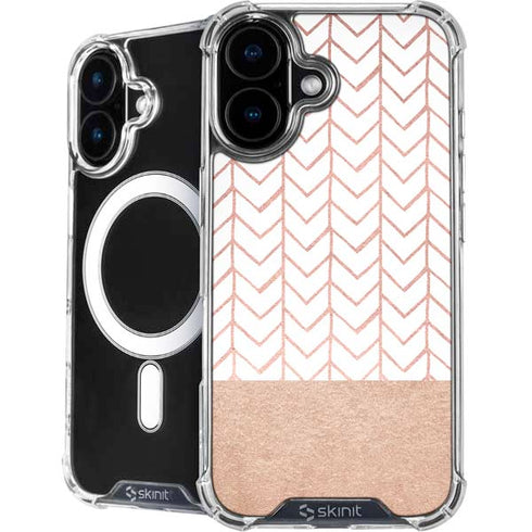 Rose Gold Herringbone iPhone 16 MagSafe Case