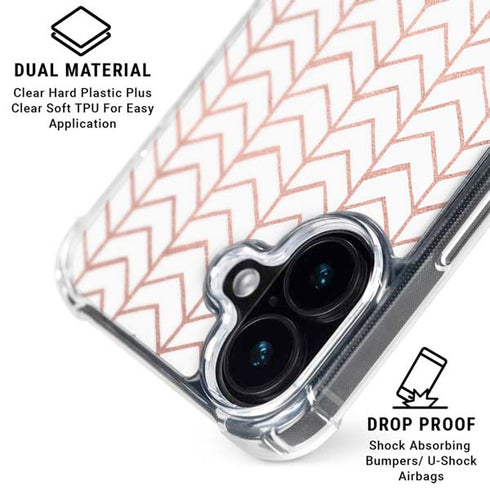 Rose Gold Herringbone iPhone 16 MagSafe Case
