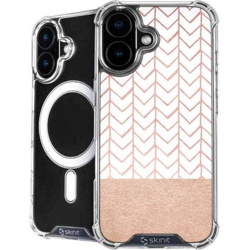 Rose Gold Herringbone iPhone 16 Plus MagSafe Case
