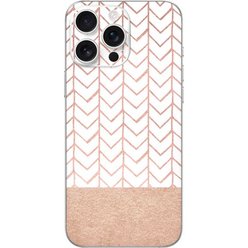 Rose Gold Herringbone iPhone 16 Pro Max Skin