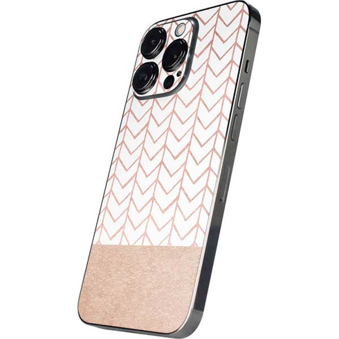 Rose Gold Herringbone iPhone 16 Pro Max Skin
