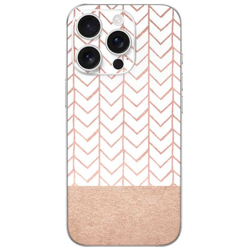 Rose Gold Herringbone iPhone 16 Pro Skin