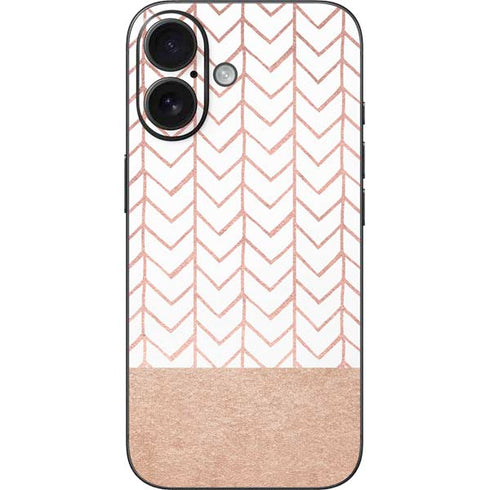 Rose Gold Herringbone iPhone 16 Skin