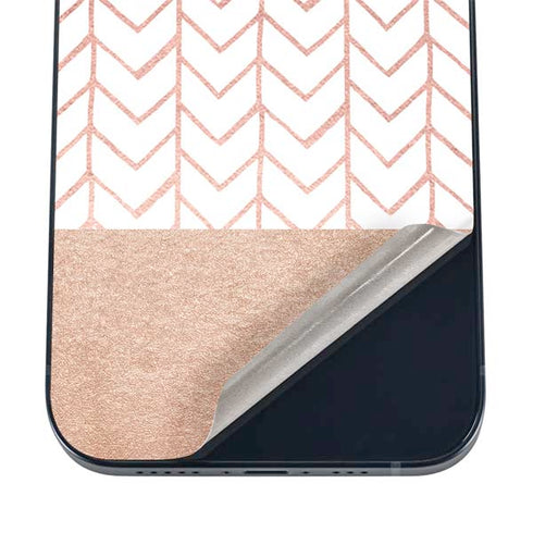 Rose Gold Herringbone iPhone 16 Skin
